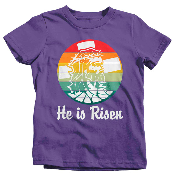 Kids Easter Jesus T Shirt Religious Shirt he Is Risen TShirt God Gift Easter Christian Cross Prayer Christianity Religion Tee Unisex Youth-Shirts By Sarah
