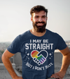 Men's Pride Ally Shirt LGBTQ T Shirt Support Straight But Don't Hate Shirts Inspirational LGBT Shirts Gay Trans Support Tee Man Unisex