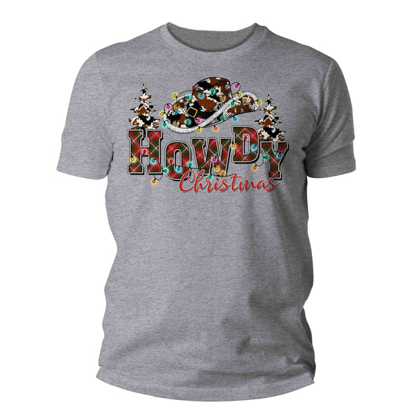 Men's Howdy Christmas Shirt Cowboy Hat XMas Happy Desert Cute Tee Western Country Holiday Funny Graphic Tshirt Unisex Man-Shirts By Sarah