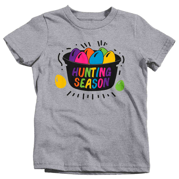 Kids Funny Easter Egg T Shirt Hunting Season Shirt Dying Eggs Colorful Basket Crew TShirt God Gift Easter Tee Unisex Boy's Girl's Youth-Shirts By Sarah