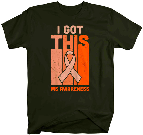 Men's Multiple Sclerosis Shirt I Got This Orange Ribbon MS Support T Shirt Orange Ribbon Gift Graphic Tee Awareness Unisex Mens-Shirts By Sarah