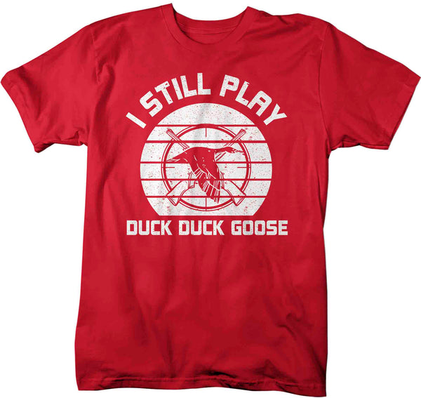 Funny Duck Hunting T Shirt Play Duck Duck Goose Shirt Fowl Hunter Shirt Bird Quack T Shirt Shirt Hunting Gift Unisex Man-Shirts By Sarah