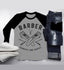 Men's Barber T-Shirt Haircuts & Shaves Vintage Razor Clippers Shirt For Hipster Barbers Raglan 3/4 Sleeve-Shirts By Sarah