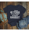 Women's Funny 40th Birthday T Shirt First 40 Years Childhood Hardest Birthday Shirt