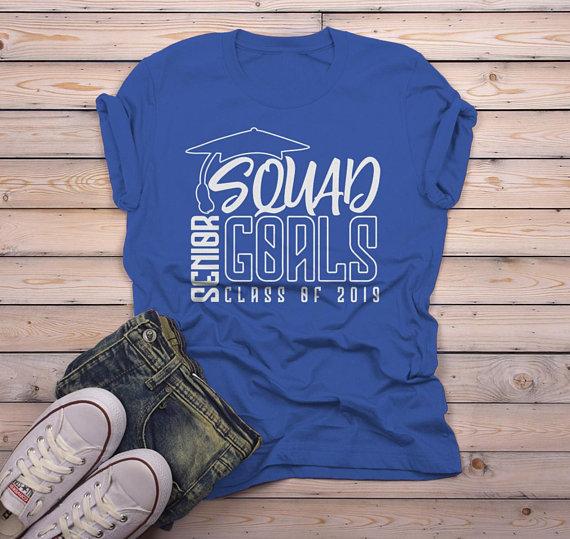 Men's Senior 2019 T Shirt Squad Goals Shirt Graduate Gift Idea Class Of 2019 Graduation Shirts-Shirts By Sarah