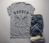 Men's Barber T-Shirt Haircuts & Shaves Vintage Tee Razor Clippers Shirt For Hipster Barbers
