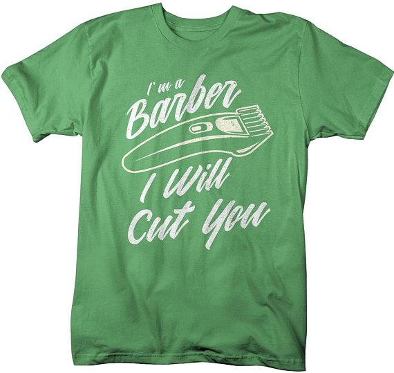 Men's Funny Barber T-Shirt I Will Cut You Clippers Shirt For Hipster Barbers-Shirts By Sarah