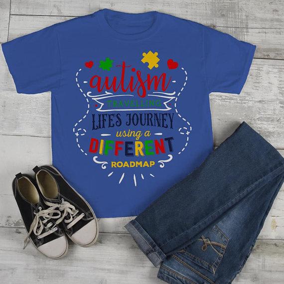 Kids Autism Shirt Autism Journey Shirts Different Road Map Autism T Shirt-Shirts By Sarah