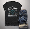 Men's Strong & Courageous Scleroderma Awareness T Shirt Teal Ribbon Scleroderma Shirt