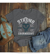 Women's Strong & Courageous Scleroderma Awareness T Shirt Teal Ribbon Scleroderma Shirt