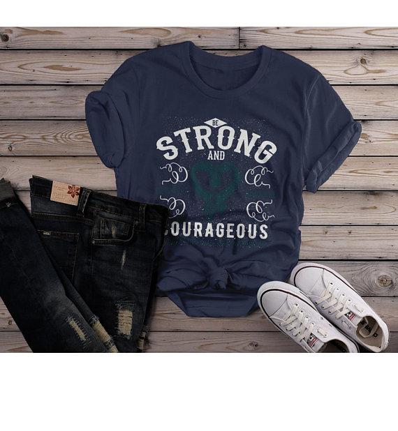 Women's Strong & Courageous Scleroderma Awareness T Shirt Teal Ribbon Scleroderma Shirt-Shirts By Sarah