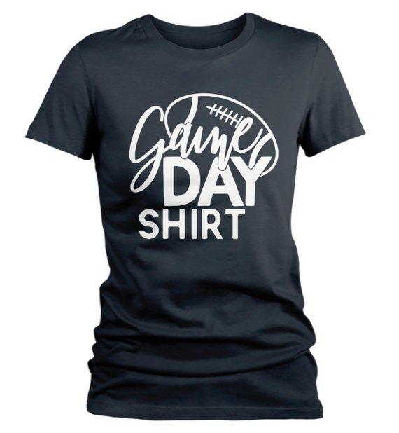 Women's Football T Shirt Game Day Shirts Support Mom Mama Tee-Shirts By Sarah