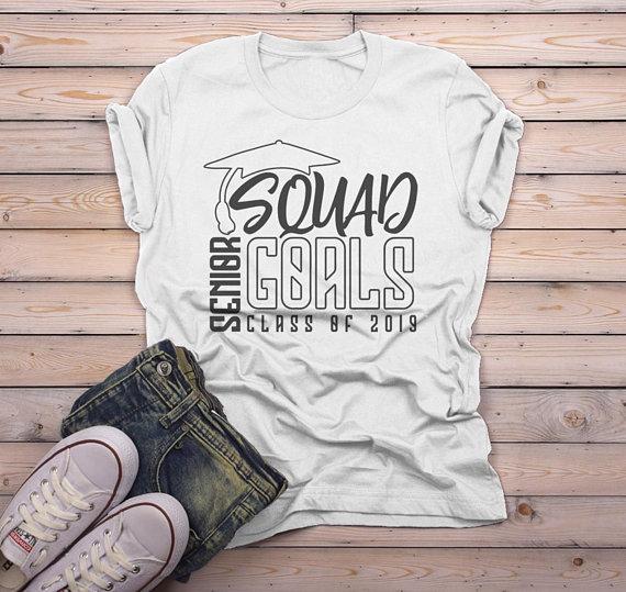 Men's Senior 2019 T Shirt Squad Goals Shirt Graduate Gift Idea Class Of 2019 Graduation Shirts-Shirts By Sarah