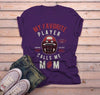 Men's Football Mom T Shirt My Favorite Player Calls Me Graphic Tee Football Shirts Mom Gift Idea