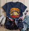 Women's Happy Camper T Shirt Fall Camping Camp Tent Illustration Forest Graphic Tee
