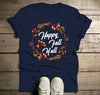 Men's Happy Fall Y'all T Shirt Floral Wreath Graphic Tee Season Shirts It's Fall Yall TShirt