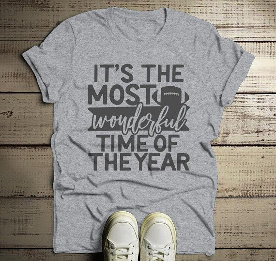 Men's Football T Shirt Most Wonderful Time Of Year Shirts Game Day Tee-Shirts By Sarah