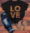 Women's  Love Fall T Shirt Leaves Graphic Tee Season Shirts Leaf Shirts Typography
