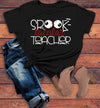 Women's Halloween Teacher T Shirt Spooktacular Teacher Graphic Tee Fall Shirts Spooky