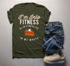 Men's Funny Pie T Shirt Thanksgiving Shirts Into Fitness Pie In Mouth Workout Tee Turkey Day TShirt