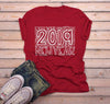Men's New Years Shirt 2019 Typography Shirts New Year's Tee Happy New Year 2019 T Shirt