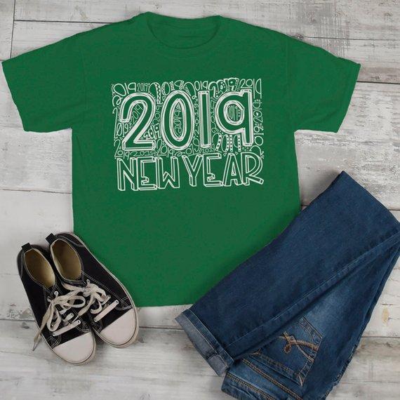 Kids New Years Shirt 2019 Typography Shirts New Year's Tee Happy New Year 2019 T Shirt Toddler Boy's Girl's-Shirts By Sarah
