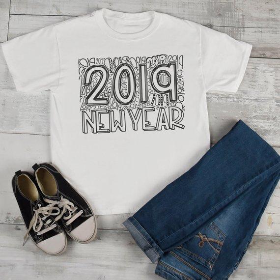 Kids New Years Shirt 2019 Typography Shirts New Year's Tee Happy New Year 2019 T Shirt Toddler Boy's Girl's-Shirts By Sarah