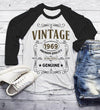 Men's Vintage 1969 50th Birthday T-Shirt Classic Fifty Shirt Gift Idea 50th Birthday Shirts Vintage Tee Vintage Shirt 3/4 Sleeve Raglan