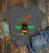 Women's Save The Bees Shirt Graphic Tee Illustrated T-Shirt Shirt Hipster Bee Keeper Gift Idea