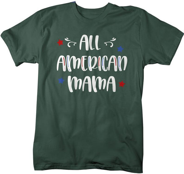 Men's All American Mama T-Shirt Mom Shirt Patriotic Shirts 4th July Independence Day Shirts America Shirt-Shirts By Sarah