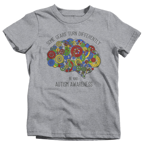 Kids Autism Shirt Autism Brain Shirts Some Gears Turn Differently Graphic Tee Autism Awareness TShirt Toddler-Shirts By Sarah