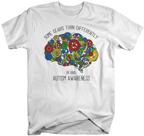 Men's Autism Shirt Autism Brain Shirts Some Gears Turn Differently Graphic Tee Autism Awareness TShirt-Shirts By Sarah