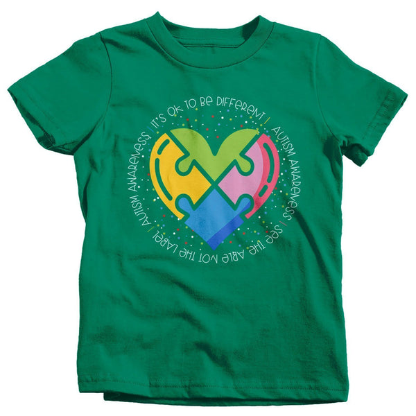 Kids Autism Awareness T Shirt Be Different Puzzle Heart Autism Shirt See Able TShirt Support Tee Toddler-Shirts By Sarah