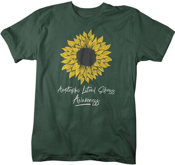 Men's ALS T-Shirt Sunflower Shirts ALS Amyotrophic Lateral Sclerosis Tshirt ALS Awareness Shirt-Shirts By Sarah