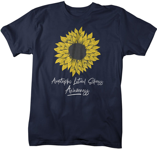 Men's ALS T-Shirt Sunflower Shirts ALS Amyotrophic Lateral Sclerosis Tshirt ALS Awareness Shirt-Shirts By Sarah
