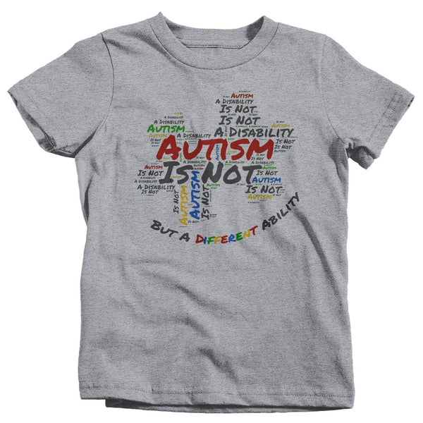 Kids Autism Puzzle Shirt T-Shirt Different Ability Shirts You Typography Cloud Autistic Awareness TShirt Toddler-Shirts By Sarah