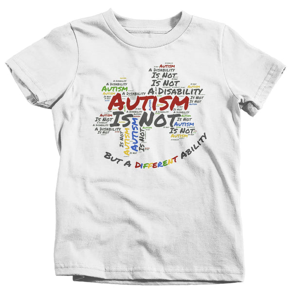 Kids Autism Puzzle Shirt T-Shirt Different Ability Shirts You Typography Cloud Autistic Awareness TShirt Toddler-Shirts By Sarah