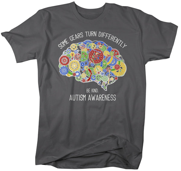 Men's Autism Shirt Autism Brain Shirts Some Gears Turn Differently Graphic Tee Autism Awareness TShirt-Shirts By Sarah