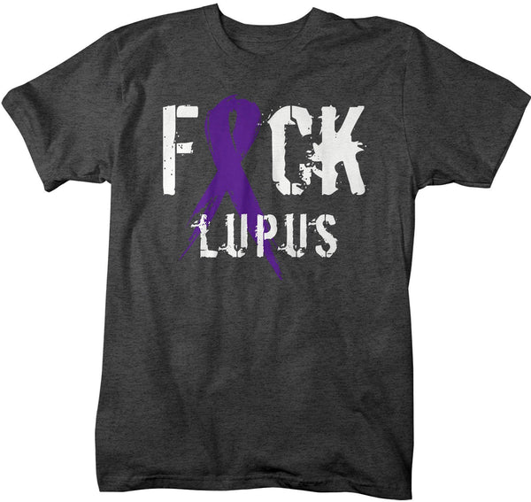 Men's F*ck Lupus T-Shirt Purple Ribbon Lupus Shirt Lupus Shirts Support Tee-Shirts By Sarah
