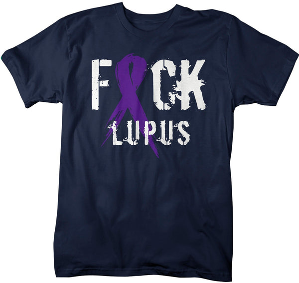 Men's F*ck Lupus T-Shirt Purple Ribbon Lupus Shirt Lupus Shirts Support Tee-Shirts By Sarah
