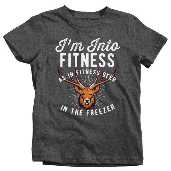 Kids Funny Hunting Shirt Into Fitness TShirt Funny Hunter Gift Fitness Deer In Freezer Hunt Tee Buck TShirt Antlers Unisex Graphic Tee-Shirts By Sarah