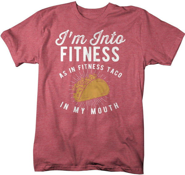 Men's Funny Taco T Shirt Taco Shirts Into Fitness Taco In Mouth Workout Tee Foodie TShirt Tacos Shirts-Shirts By Sarah