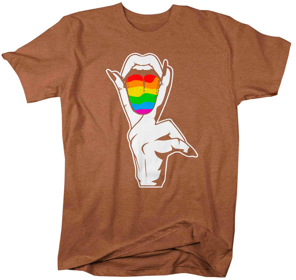 Men's Lesbian Pride Shirt LGBTQ T Shirt Tongue Lips Shirts Rainbow Proud Funny LGBT Shirts Gay Trans Support Tee Man Unisex-Shirts By Sarah
