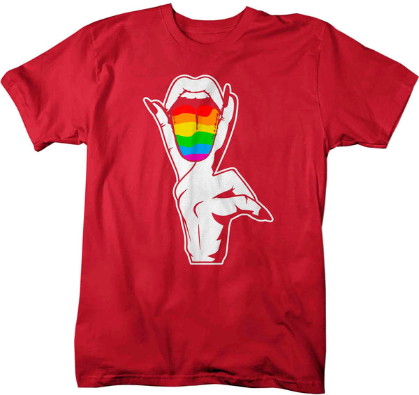Men's Lesbian Pride Shirt LGBTQ T Shirt Tongue Lips Shirts Rainbow Proud Funny LGBT Shirts Gay Trans Support Tee Man Unisex-Shirts By Sarah