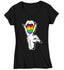 Women's V-Neck Lesbian Pride Shirt LGBTQ T Shirt Tongue Lips Shirts Rainbow Proud Funny LGBT Shirts Gay Trans Support Tee Ladies Woman-Shirts By Sarah