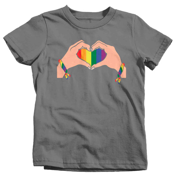 Kids Women's Ally LGBT T Shirt LGBT Support Shirt Friends Heart Hands Best Friends Inspirational LGBTQ Shirts Gay Support Tee Boy's Girl's-Shirts By Sarah