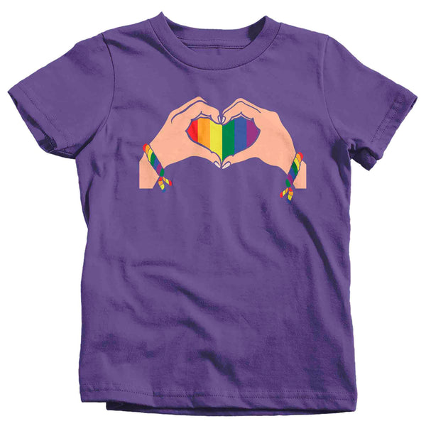 Kids Women's Ally LGBT T Shirt LGBT Support Shirt Friends Heart Hands Best Friends Inspirational LGBTQ Shirts Gay Support Tee Boy's Girl's-Shirts By Sarah