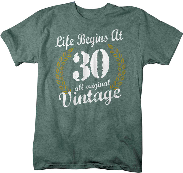 Men's Funny 30th Birthday T Shirt Life Begins At Shirts Thirtieth Birthday Shirts Shirt For 30th Classic Age Thirty Birthday Gift Unisex-Shirts By Sarah