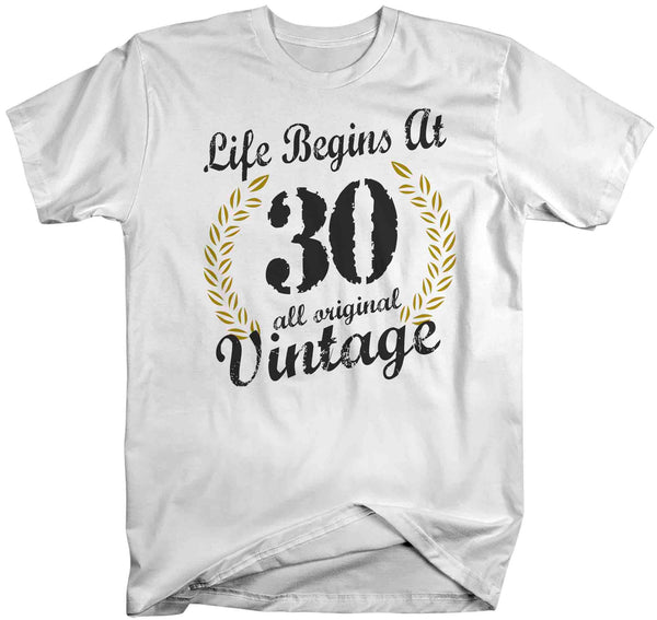 Men's Funny 30th Birthday T Shirt Life Begins At Shirts Thirtieth Birthday Shirts Shirt For 30th Classic Age Thirty Birthday Gift Unisex-Shirts By Sarah