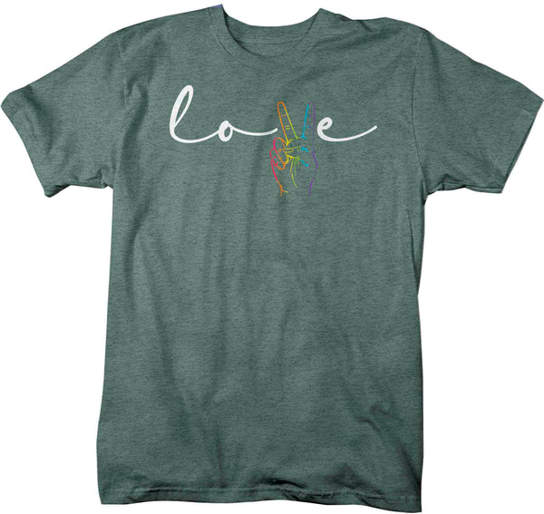 Men's Love LGBT T Shirt LGBTQ Support Shirt Peace Love Rainbow Shirts Inspirational LGBT Shirts Gay Trans Support Tee Man Unisex-Shirts By Sarah